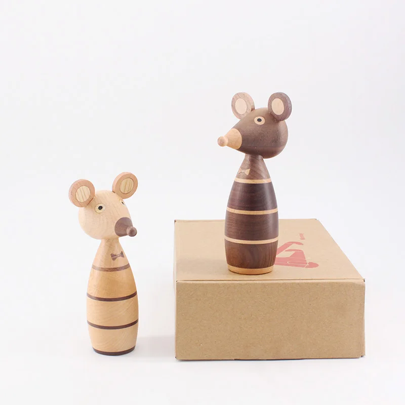 Günstig Holz ornamente paar maus kreative hause dekoration veranda puppet kaffee shop dekorative kunst und handwerk geschenk