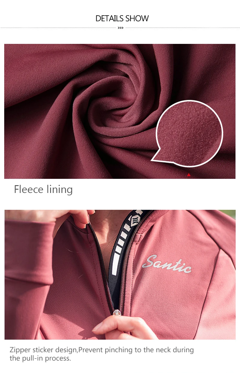 New Santic Autumn Winter Windproof Women Cycling Jersey Long Sleeve Keep Warm MTB Road Bike jackets Outdoor Sport Jersey