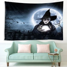Гобелен с хеллоуинской тематикой тыквы Дерево Печать настенный гобелен Искусство украшение дома_ WK