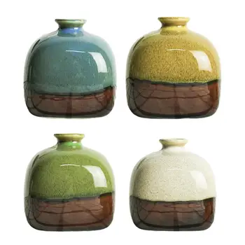 

4Pcs Ceramic Vase garden accessories flower pot macetas plant pot planter Durable Creative Modern Mini For Office Yard