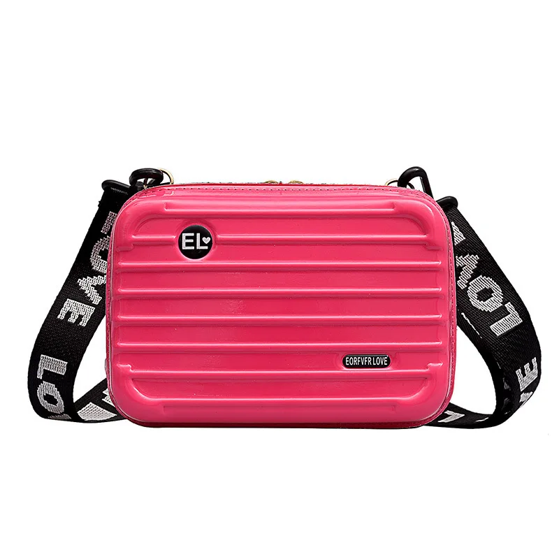 Трендовая Индивидуальная сумка для девушек, сетчатая красная сумка с текстурой, сумка на плечо, клатч, мини квадратная сумка, мини чемодан, ручные сумки - Цвет: Ярко-розовый