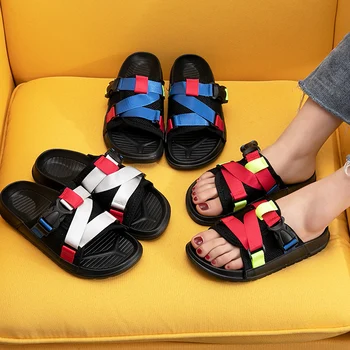 

Women Slippers Slide Sandals Summer Beach Slides Buckle Buckle Thick Bottom Women Men Couple Home Casual Outdoor Flat Shoes