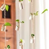 Wind Chimes Style Decor Glass Vase 1 Strings Hanging Vase With 8 Mini Bottle Nordic Home Decor Flower Plant Hydroponic Containe 1