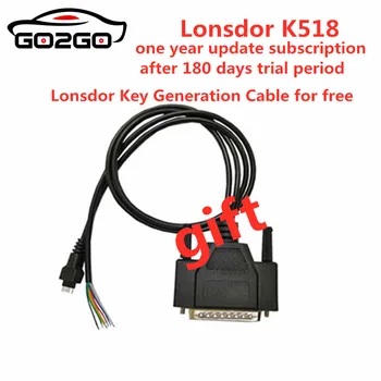 

Lonsdor K518S one year update subscription after 180 days trial period with Key Generation Cable for K518S as a gift