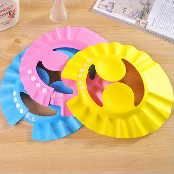 

Baby shower cap adjustable newborn shampoo cap protect eyes visor hats child safety waterproof ear eye Infant bath supplies