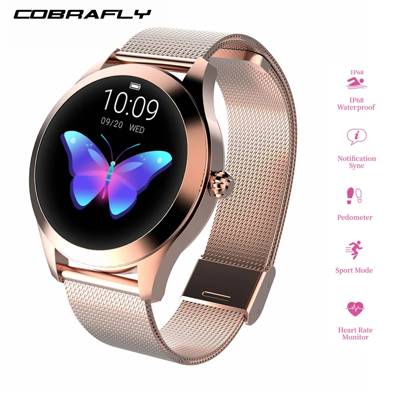 

Cobrafly KW10 Smart Watch Women men IP68 Waterproof Heart Rate Monitoring Fitness Bracelet Smartwatch For Apple IOS and Android