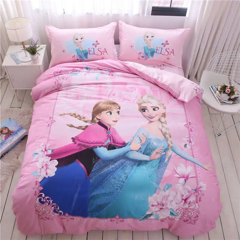 Frozen Elsa Pink Bedding Sets Queen Size Disney Duvet Cover Set 3