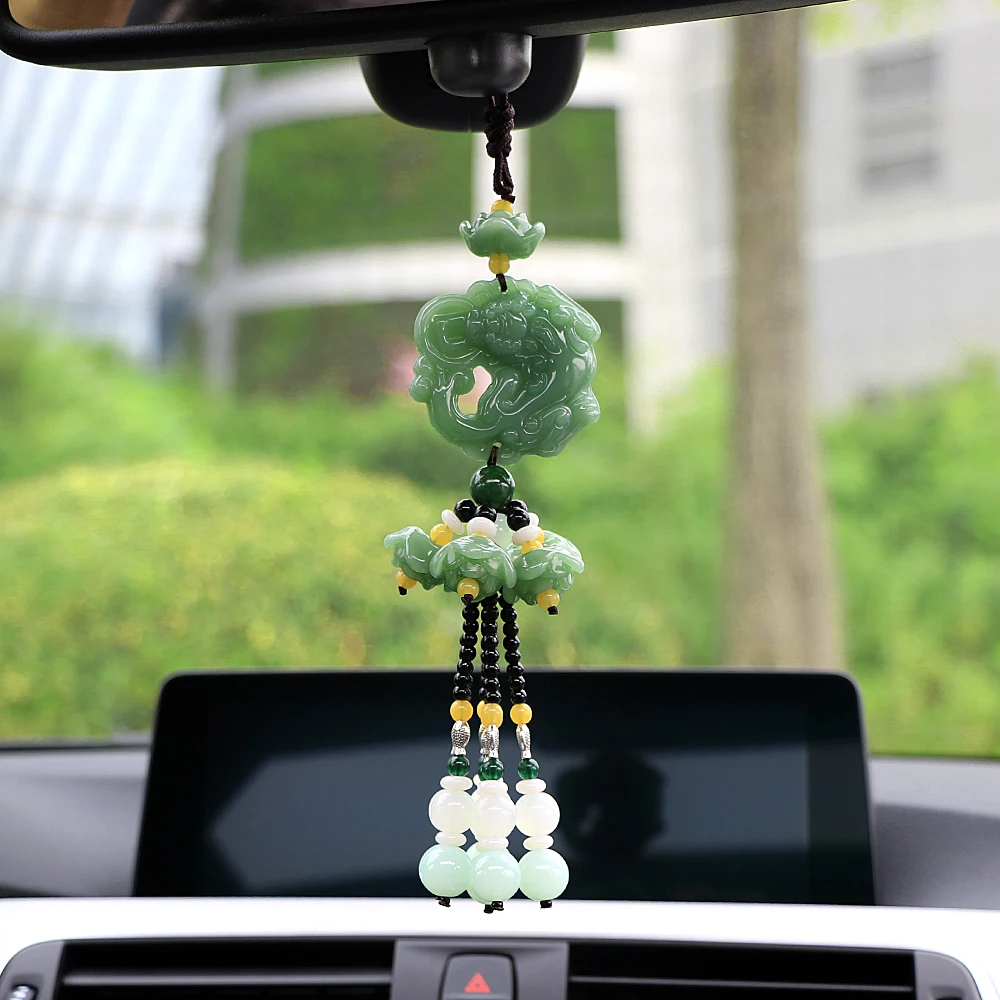 Glass Gourd Car Pendant Hanging Rear View Mirror Interior Colorful Decoration 