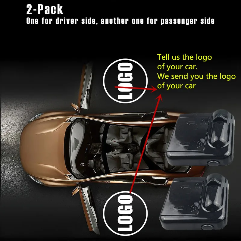 

2Pcs Car Door Logo Light Welcome Lamp Laser Light Universal Wireless Projector Light Atmosphere Car LED Ambient Decoration Light