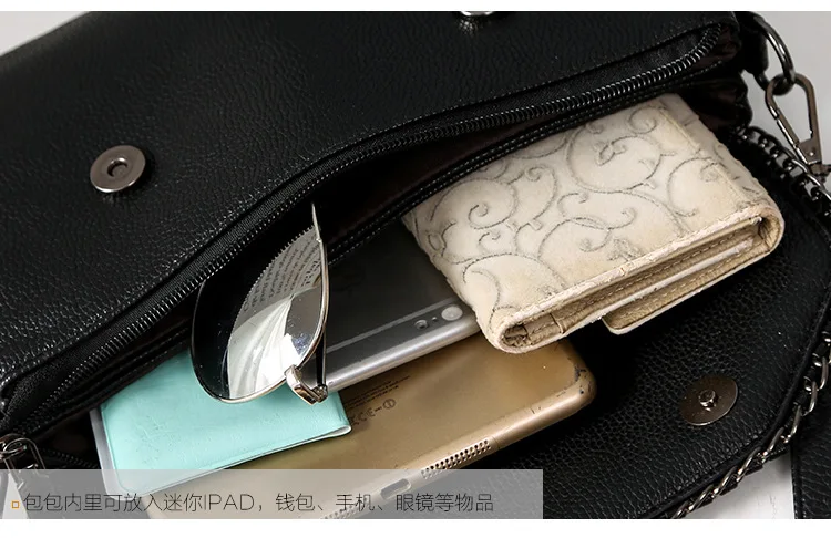 

Bag Women's 2019 New Style Korean-style WOMEN'S Bag Pu Soft Leather Embossed Leather Shoulder Oblique Bag Evening Bag Square Sli