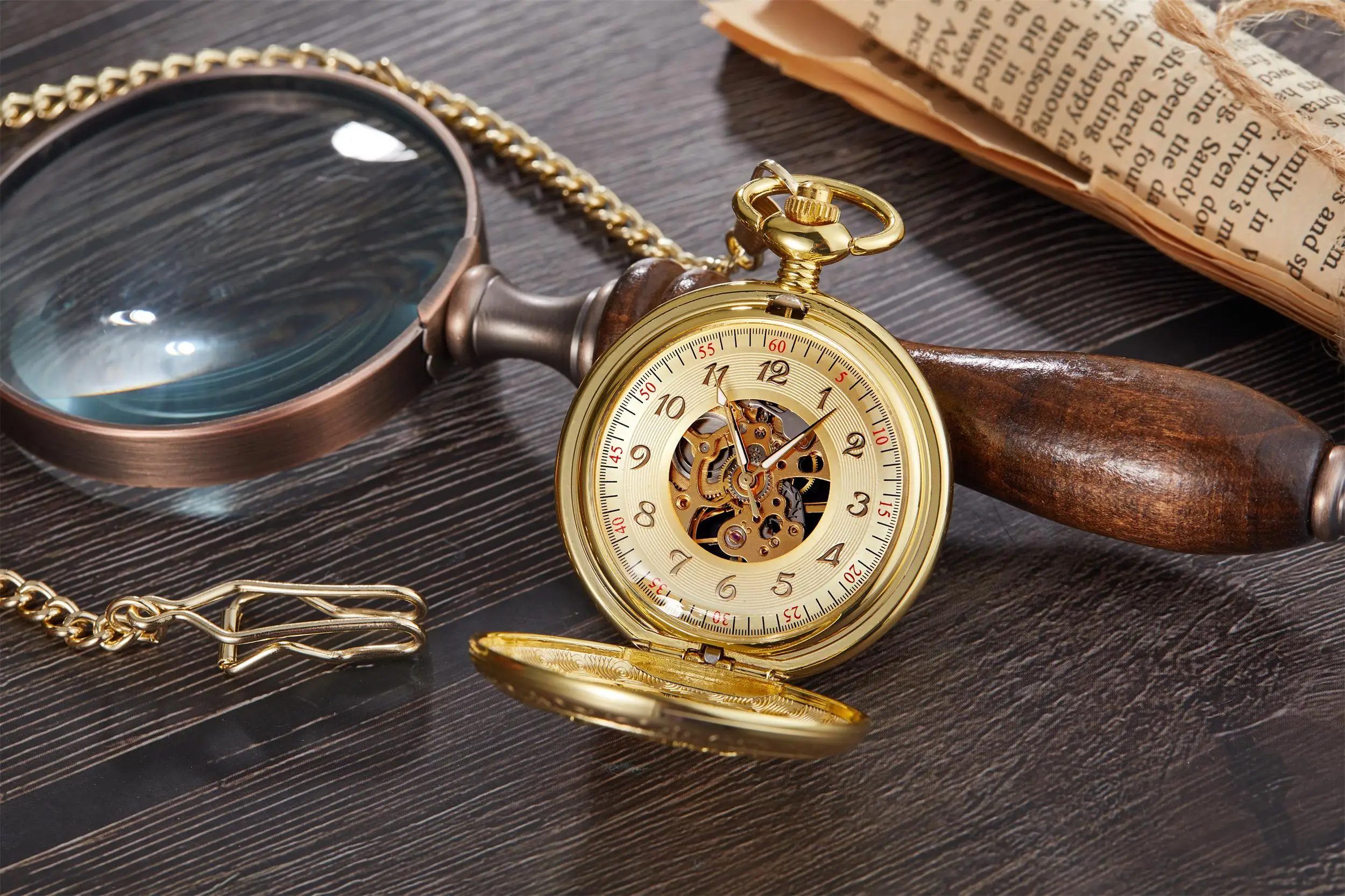 Механические карманные часы из нержавеющей стали со страусом для мужчин, ожерелье с цепочкой, мемориальные часы