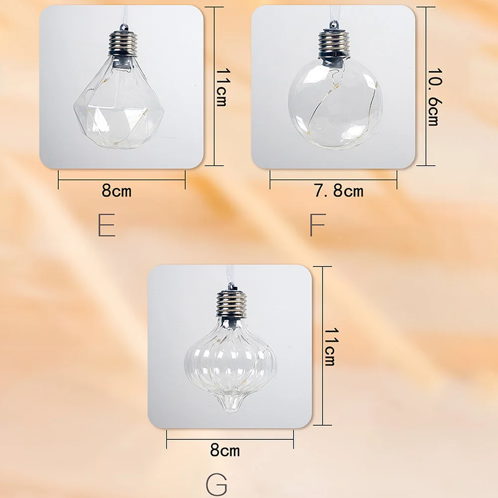 Рождественская подвесная прозрачная лампочка, шар для дома, вечерние свадебные украшения, имитирующая лампочка, подвесная елочная игрушка, украшения для домашних животных