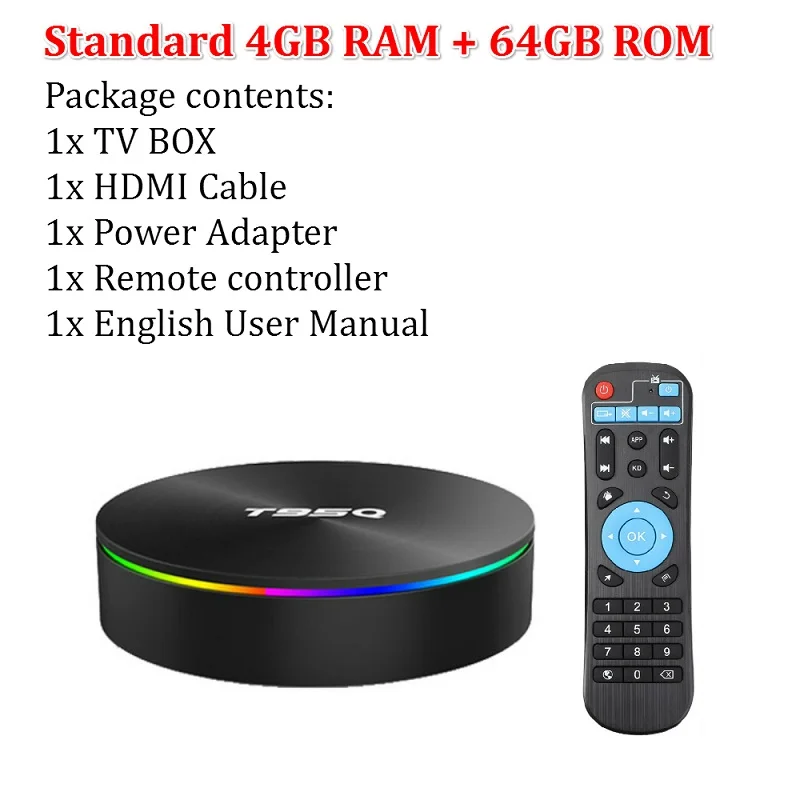 T95Q Android tv Box Android 9,0 Amlogic S905 Y2 4 Гб DDR4 32 ГБ rom 2,4G 5G WiFi USB3.0 BT 4,2 Поддержка 4K H.265 Смарт медиаплеер - Цвет: Only 4GB 64GB