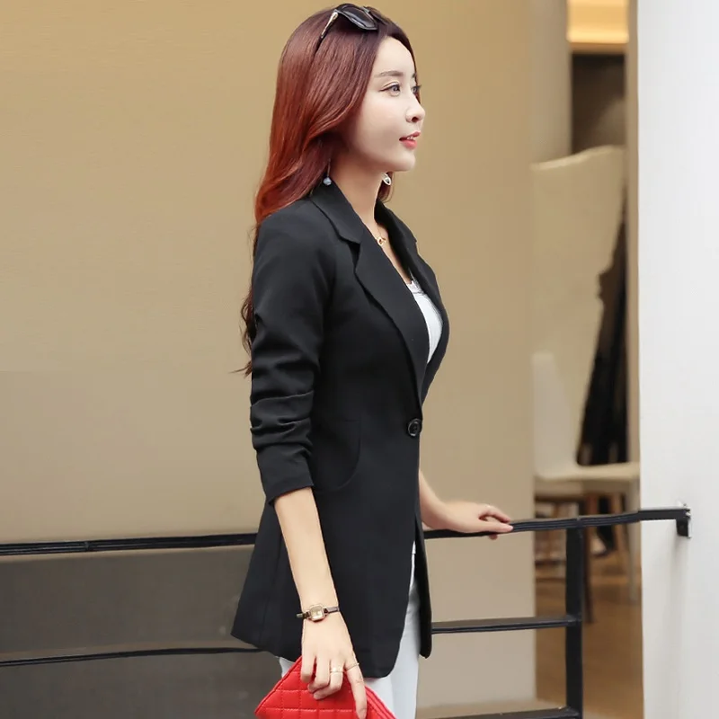 New Blazer Coat New Spring Suit Jacket Women Long Blazer Fashion Female Long Sleeve Elegant Blazer Women Business Wear