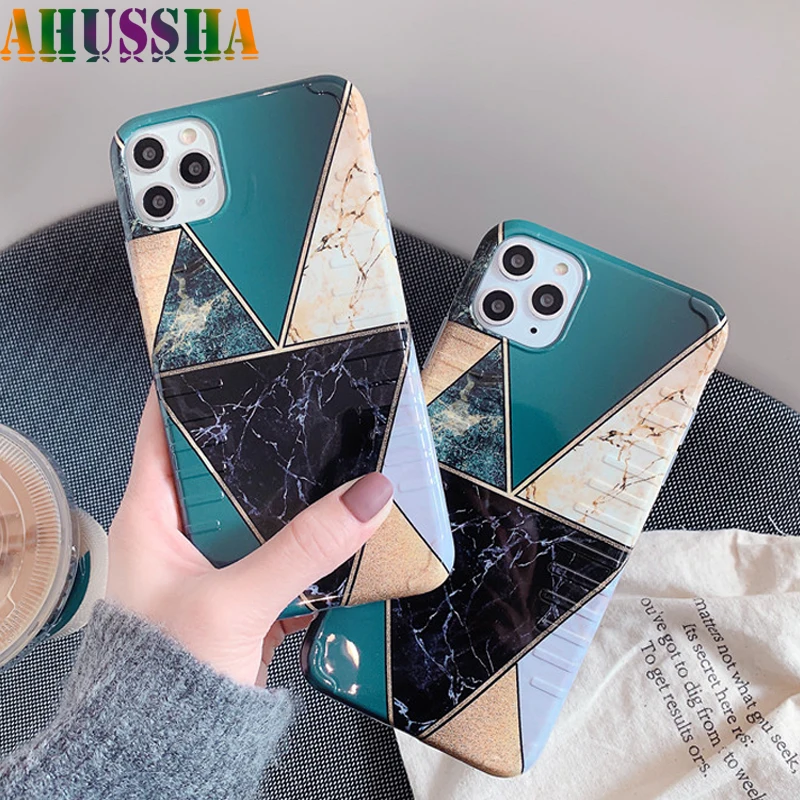 Fashion IMD Soft Silicone Green Marble Case For iPhoneX XR XS Max 11 Pro 7 8 Plus Back Cover Coque Skin Capa Cases |