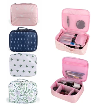 

Portable Travel Cosmetic Bag Fashion Print Makeup Handbag Toiletry Storage Case Hanging Pouch Multi-function Wash Organizer