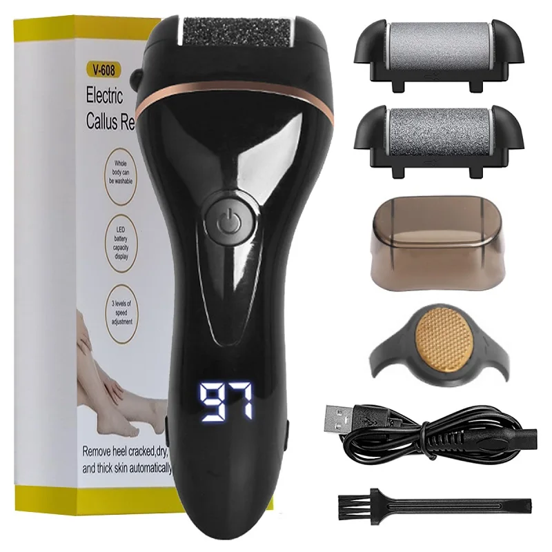 Electric Foot File for Heels Grinding Pedicure Tools Professional Foot Care Tool Dead Hard Skin Callus Remover Effective 4 Color professional pedicure rasp foot file cracked skin callus remover dual sided hard dead massager scrub rub feet care tool