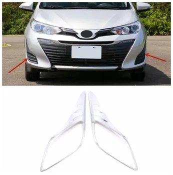 

2pcs ABS Chrome Car front fog lampshade cover frame Cover Trim Stickers car styling accessories For Toyota VIOS 2019 2020