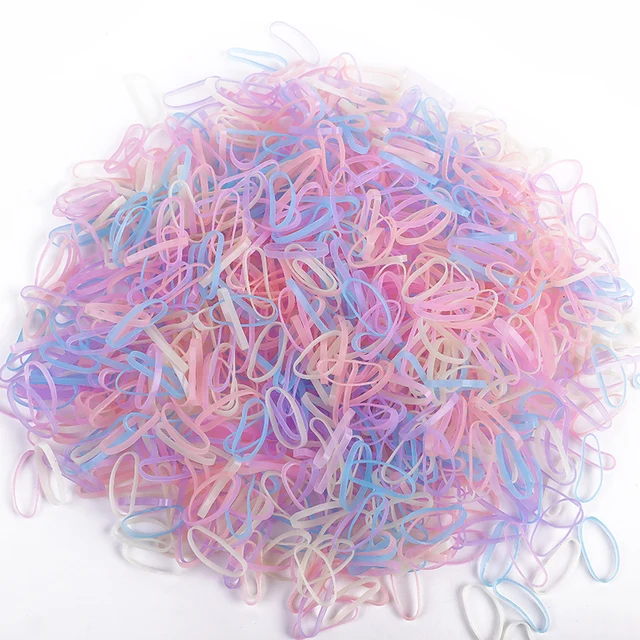500Pcs/Pack Colorful Small Disposable Hair Bands Scrunchie Girls Elastic Rubber Band Ponytail Holder Hair Accessories Hair Ties style-2