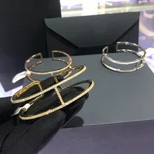 UMGODLY роскошный бренд простые линии круги браслет циркония цвета розового золота браслет для женщин ювелирные изделия