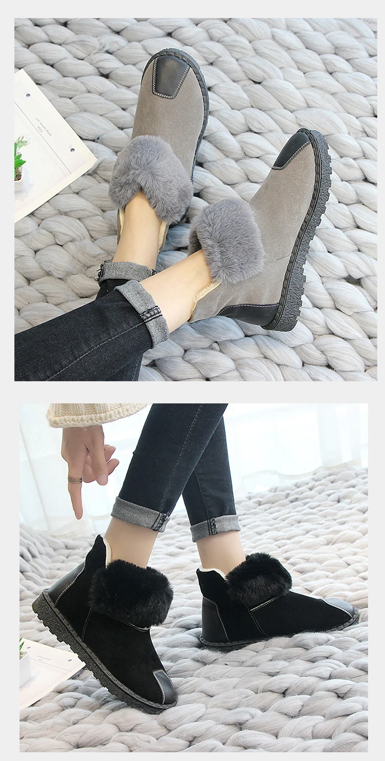 LazySeal botas mujer invierno/ г. Зимние женские ботинки женские теплые фетровые ботильоны на меху с плюшевой подкладкой на платформе Botas Mujer