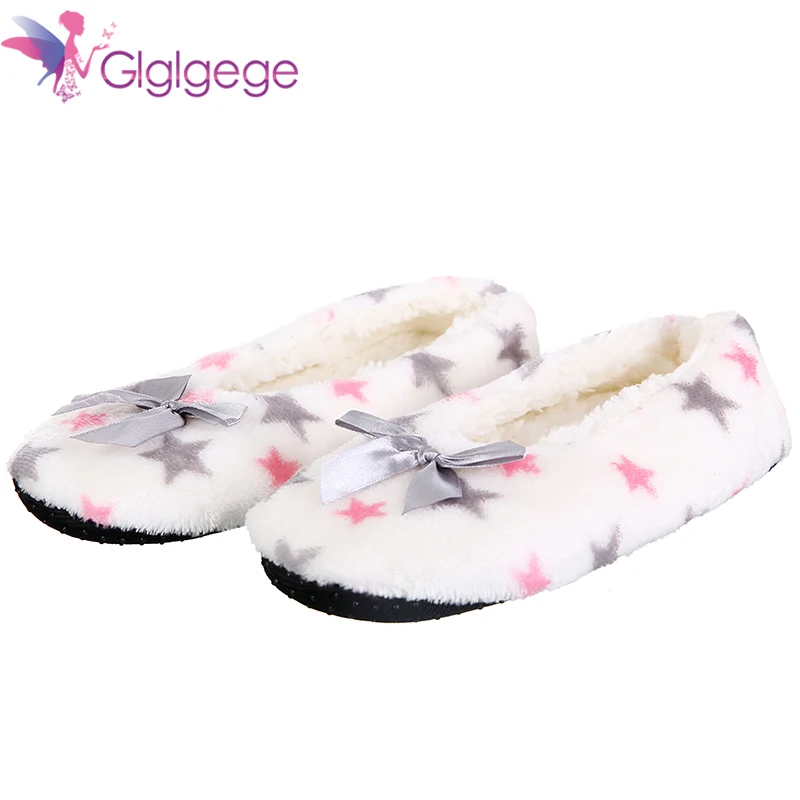 

Glglgege Winter women socks fashion wild shallow mouth invisible socks felmen Indoor Plush slipper star socks 6 color