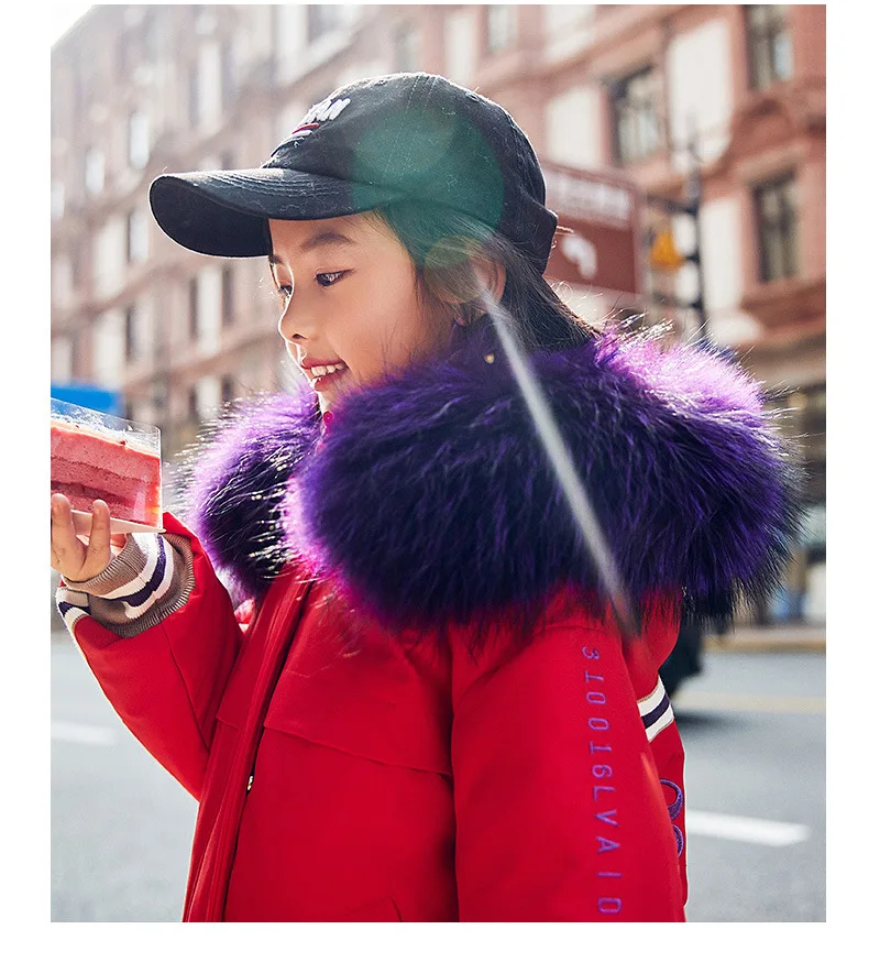 Wholesale Winter Children Down Jacket thicker warm hooded real fur collar Girls Coat Modis Kids Down Jacket Outerwear Y2206