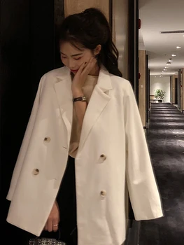 

ZOSOL 2020 new network red person white suit jacket female autumn autumn Korean version vertical feeling chic small suit coat