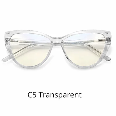Ralferty качество TR90 очки оправа женские очки по рецепту прозрачный красный синий светильник очки с пружиной без класса очки - Цвет оправы: C5 Transparent