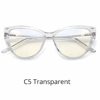 C5 Transparent Ralferty качество TR90 очки оправа женские очки по рецепту прозрачный красный синий светильник очки с пружиной без класса очки - Цвет оправы: C5 Transparent