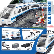 941pcs Technic Электрический поезд Harmony на батарейках, высокоскоростные строительные блоки, кирпичная игрушка в подарок для детей