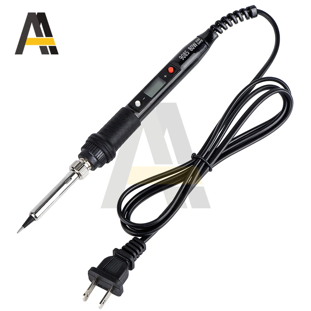 electric soldering irons 80W LCD Electric Soldering iron 908S Adjustable Temperature Solder 110V/220V iron With Soldering Iron Tips with EU/US Plug gas welding machine