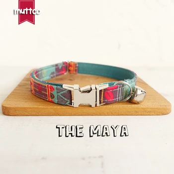 

100pcs/lot MUTTCO wholesale special ethnic style colorful handmade soft collars THE MAYA self-created cat collar 2 sizes UCC043