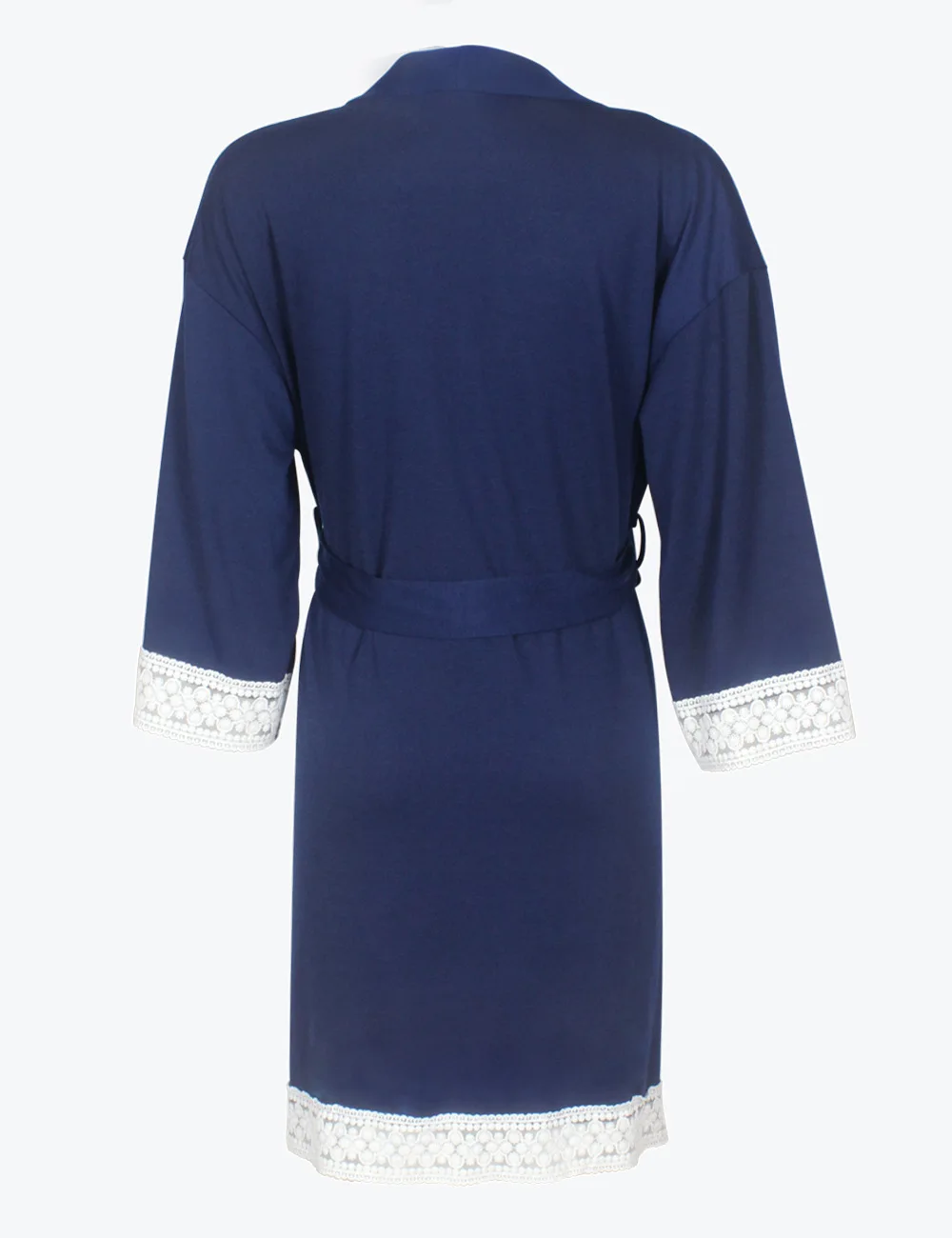 Maternity Robe Nightwear Lace Trim Half Sleeve Nightgown Sleepwear Breastfeeding Pajamas Pregnancy Labor Delivery Nursing Pijama (17)