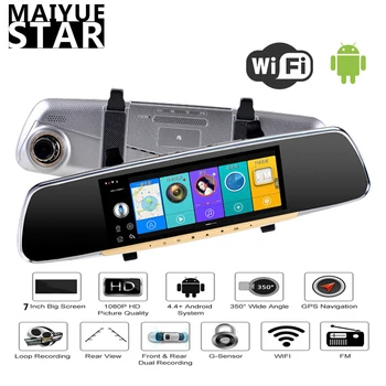 

Maiyue star 7 inch inch ADAS touch screen car DVR sprint camera dual lens Wifi Bluetooth GPS navigation dashcam rearview mirror