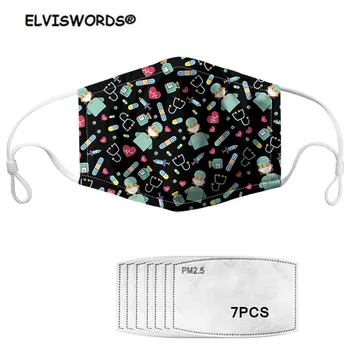 

ELVISWORDS Life Saver Women's Mask with 7pcs Filters Comfortable Germ Protection Face Mask for Women/Men/Kids Elastic Face Masks