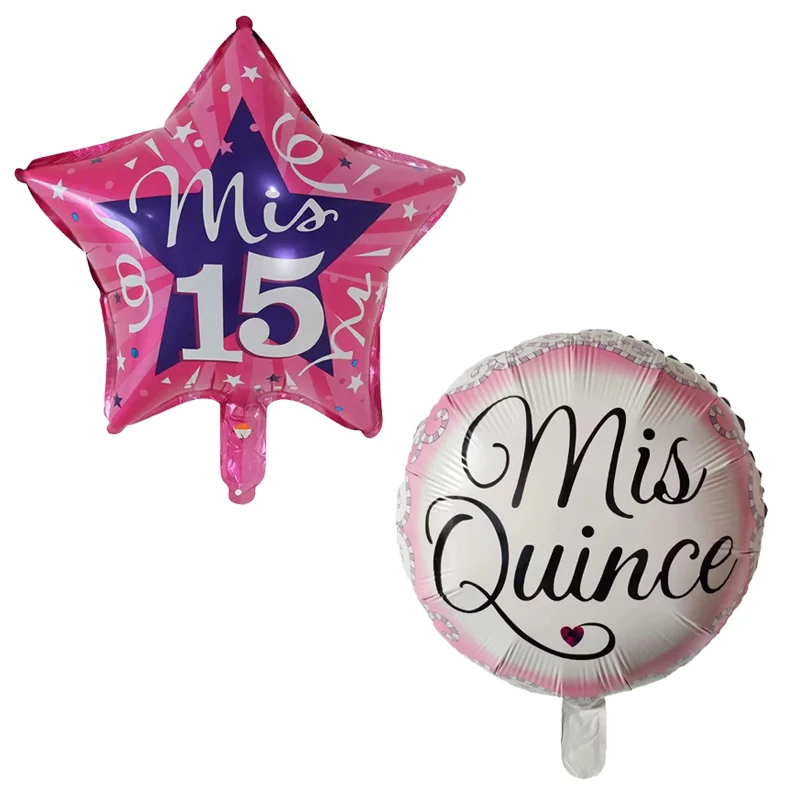 50 шт. 18 дюймов Feliz Cumpleanos Spanish Mis Quince 15 лет алюминиевый Гелиевый шар из фольги