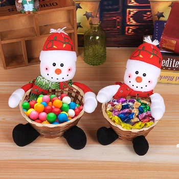 

Santa Claus Christmas Candy Basket Gadgets Collection Sweets Jelly Drops Table Storage Chocolate Children Ornaments