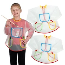 Детский многофункциональный фартук с карманами для рисования, фартук для домашнего рисования, водонепроницаемый фартук для рукоделия, костюм для детей