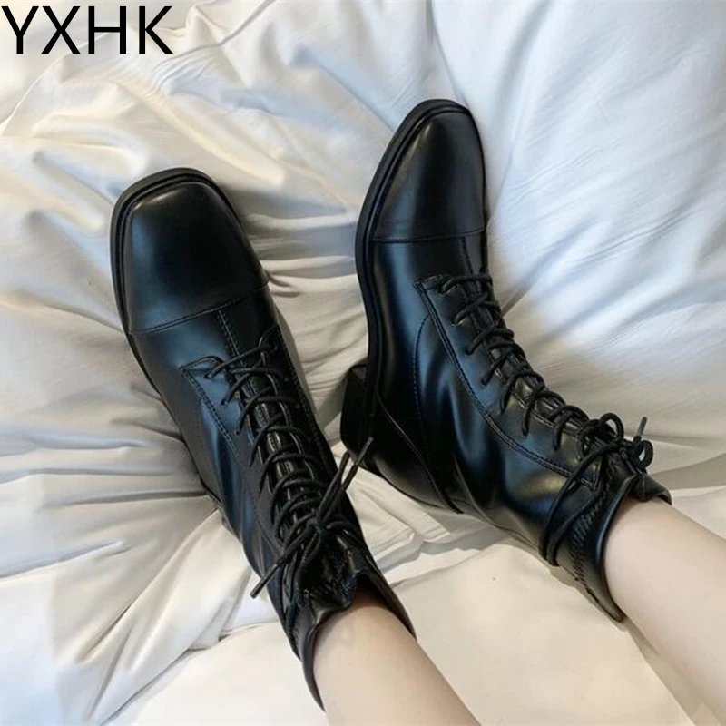 YXHK negro beige moda botas mujeres personalidad simple catwalk cool guapo motocicleta botas banquete calle tiro botas cremallera|Botas hasta el - AliExpress