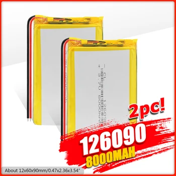 

126090 3.7 V Lithium Polymer Battery 8000Mah Li-Po Rechargeable Battery For MP4 MP5 Tablet E-book GPS Power Bank Medical Devices