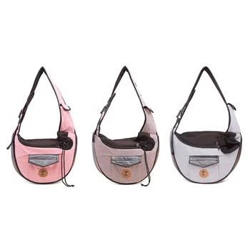 

Pet Puppy Carrier Outdoor Travel Handbag Pouch Mesh Single Shoulder Bag Sling Mesh Comfort Travel Tote Shoulder Bag