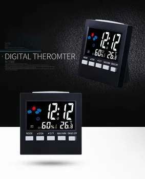 

Weather Station Digital Thermometer Hygrometer Wireless Sensor Forecast Temperature LCD Thermometer Watch Alarm Clock Wake-up