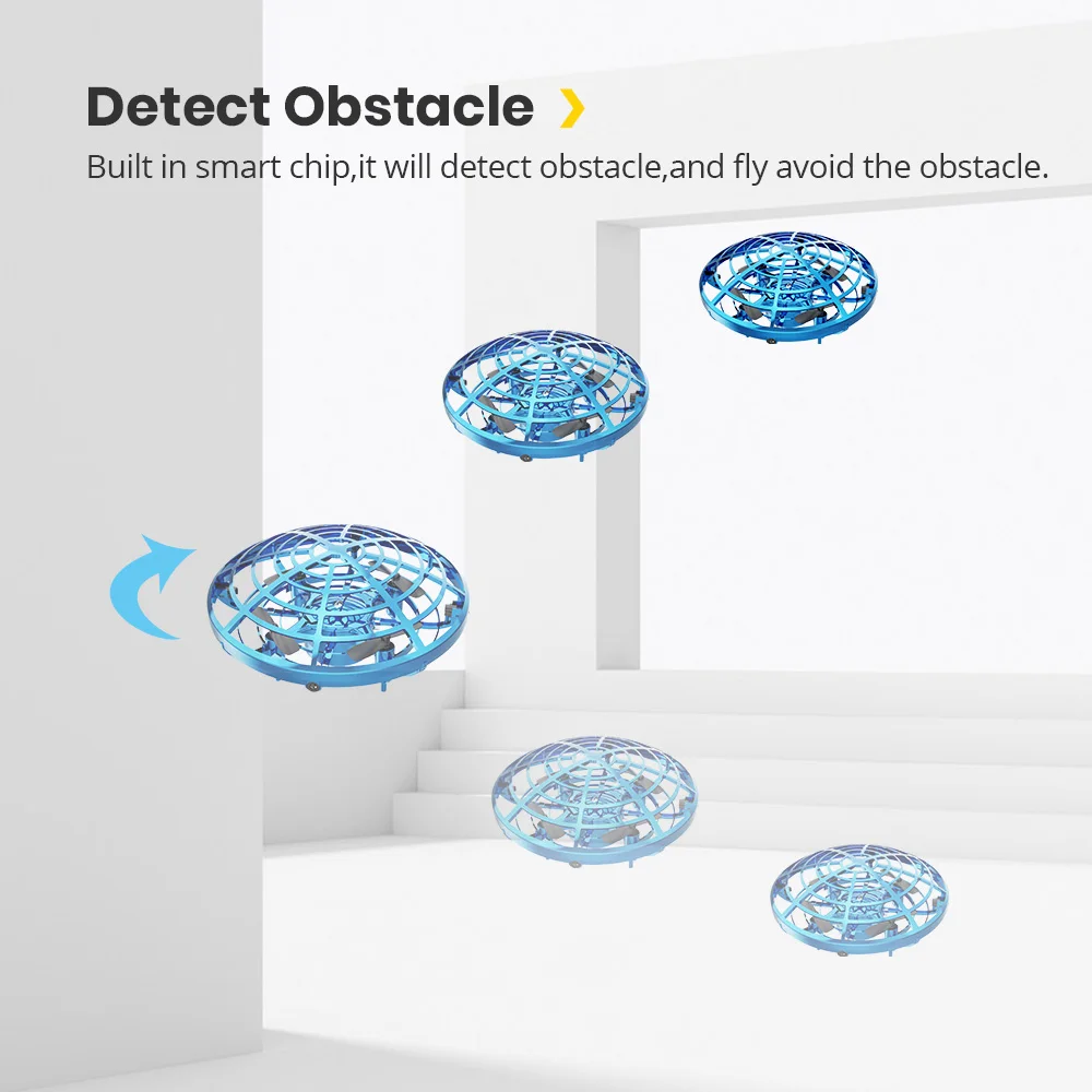 Holy Stone UFO Mini Drone Hand Operated Fly Anti Collision Quadcopter Upgraded 360 Drone Flight UFO Toys For Kids Helicopter