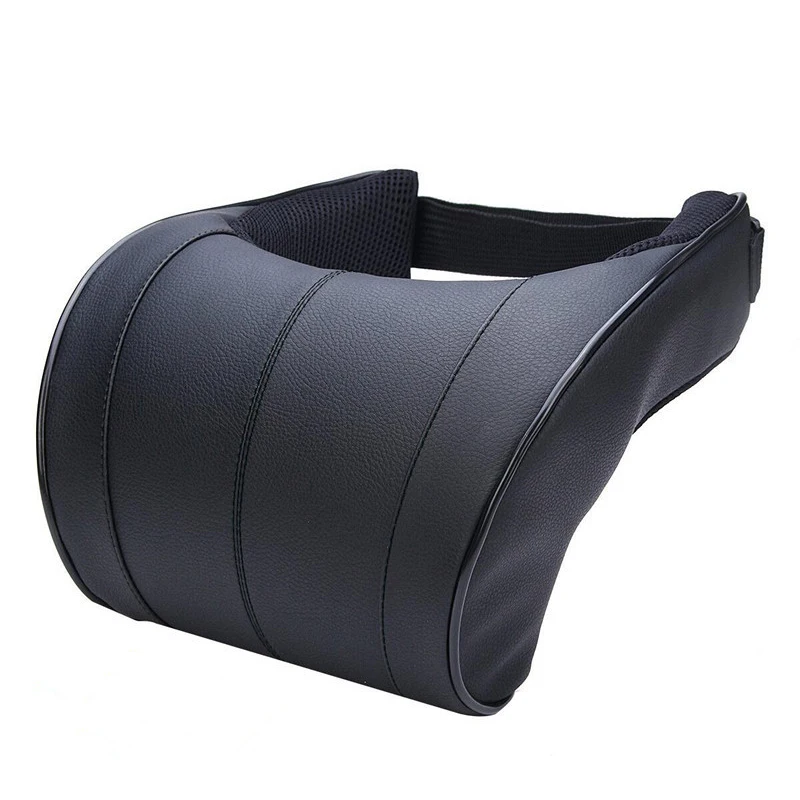 Memory Cotton Head Pillow Neck Safety Car Seat Head and Neck Car Headrest Support Frame Cushion Car PU Leather Neck Pillow - Цвет: Style B3