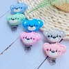 10PCS Bear Silicone Pacifier Clip DIY Baby Teething Teether Necklace Bead Tool Nurs Gift Round Heart Accessories 4