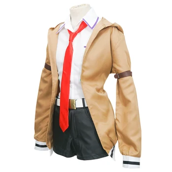 

Steins Gate Makise Kurisu Cosplay Costume Full Set Christina Uniform ( Jacket + Shirt + Shorts + Tie + Belt ) Daily Costumes