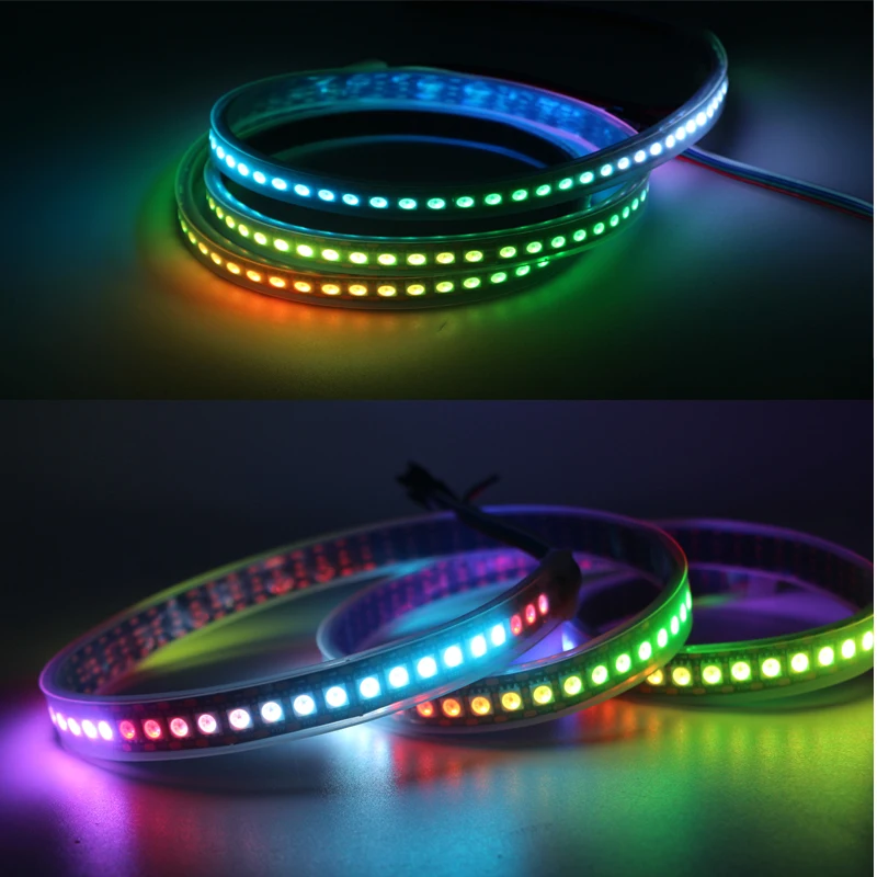 

DC12V WS2815 pixel led strip light,Addressable Dual-signal Smart Single point single control,30/60/144 pixels/m Black/White PCB,