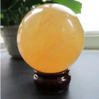 

YM 317 Natural yellow calcite quartz crystal ball ball to heal