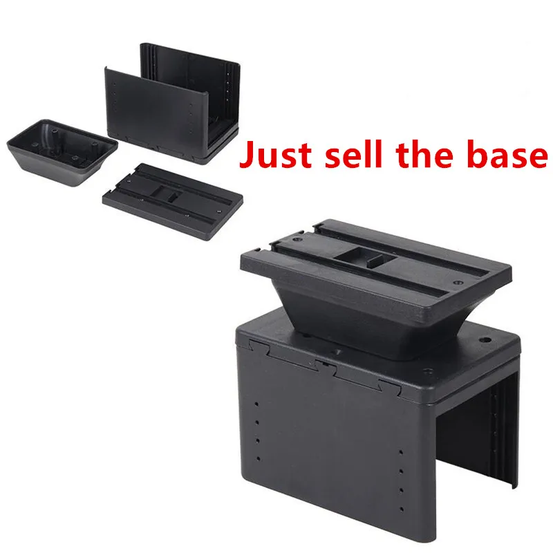 Для Fiat 500X подлокотник коробка зарядка через usb повысить двойной слой центральный содержание держатель пепельница аксессуары - Название цвета: Black base only